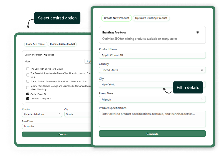 FlyShop Product Optimization Interface